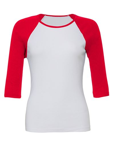 3/4-Sleeve Contrast Raglan T-Shirt