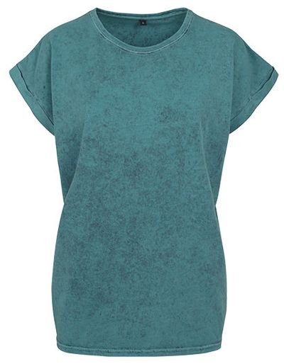 Ladies' Acid Washed Extended Shoulder Tee