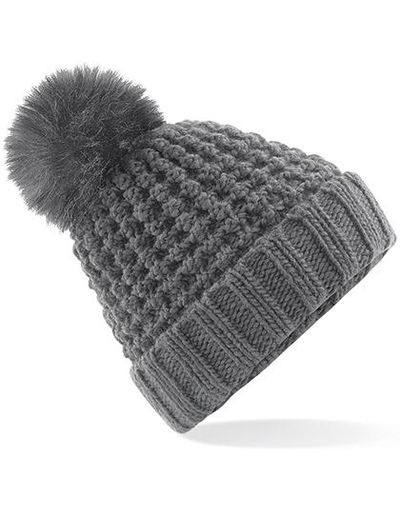 Popcorn Faux Fur Pop Pom Beanie