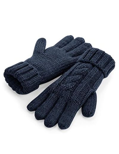 Cable Knit Melange Gloves