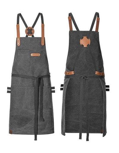 Bib Apron Canvas With Decorative Label