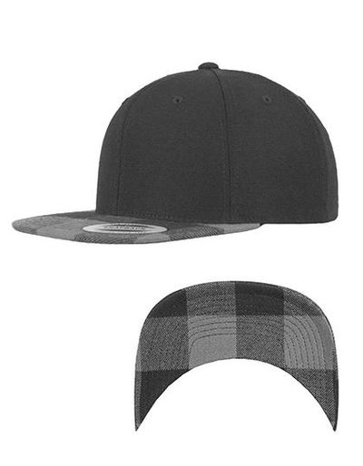 Checked Flanell Peak Snapback Cap