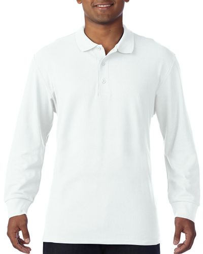 Premium Cotton Long Sleeve Double Piqué Polo