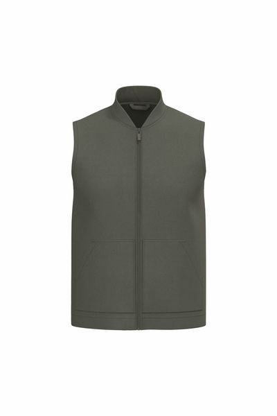 Bodywarmer rembourré en sergé écoresponsable à col teddy unisexe