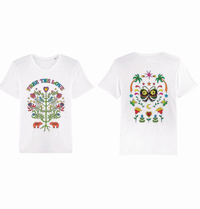 Monoki Tee shirt FREE THE LOVE ENJOYS MODAL WHITE