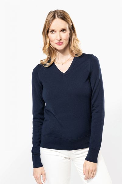 Pull Mérinos col V femme