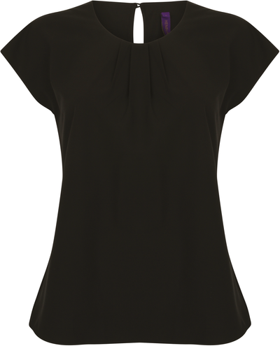 Top col plissé femme