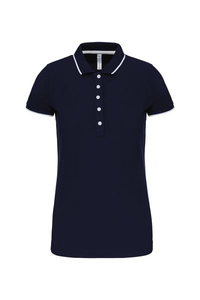 Polo maille piquée manches courtes femme