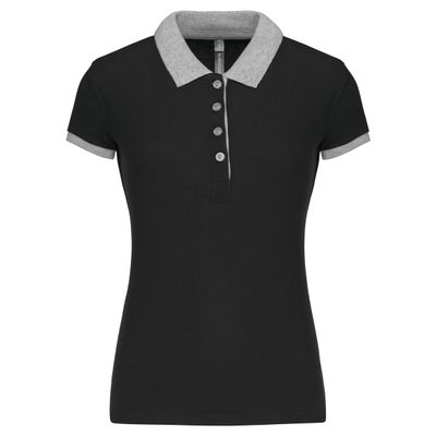 Polo piqué bicolore femme