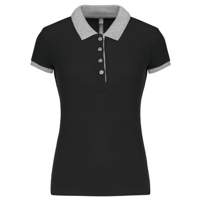 Polo piqué bicolore femme