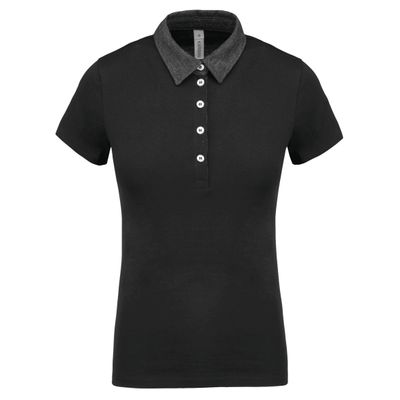 Polo jersey bicolore femme