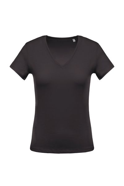 T-Shirt col V manches courtes femme