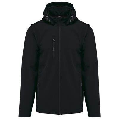 Veste Softshell 3 couches à capuche avec manches amovibles unisexe