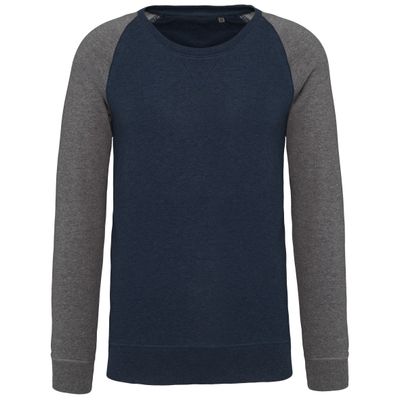 Sweat-shirt Bio bicolore col rond manches raglan homme