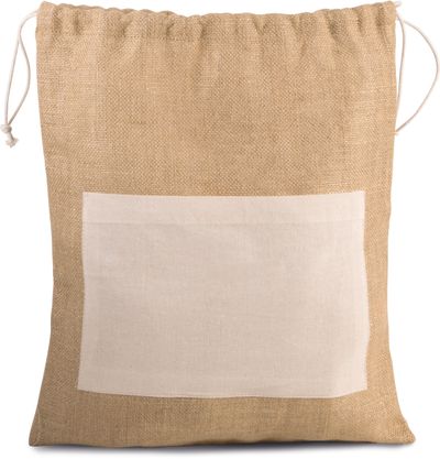 Sac en toile de jute avec cordelettes