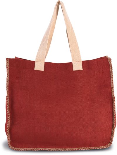 Sac en jute avec coutures contrastées