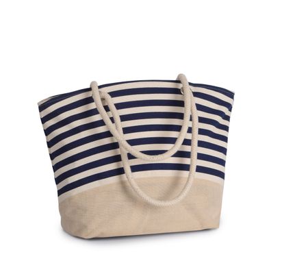 Sac shopping style marin en toile de jute