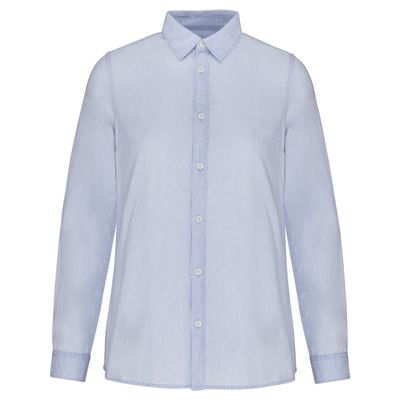 Chemise écoresponsable délavée en coton twill femme
