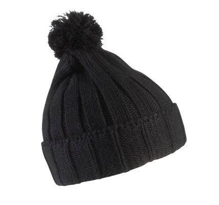 Bonnet à pompon avec revers