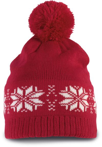 Bonnet de Noël tricoté motif étoiles