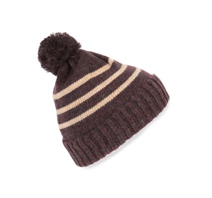 Bonnet à rayure tricoté en fil recyclé