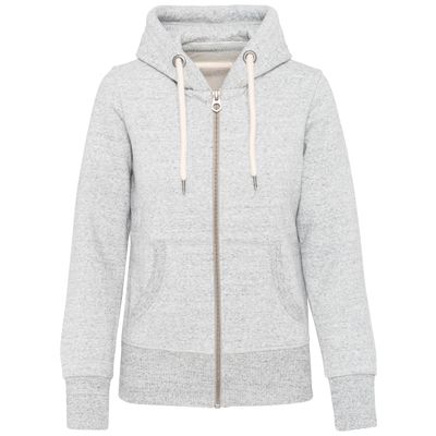 Sweat-shirt vintage zippé à capuche femme