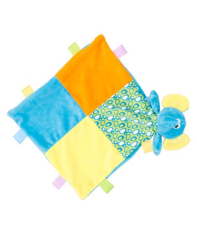 DOUDOU PLAT MULTICOLORE ÉLÉPHANT
