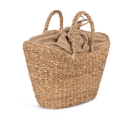 Sac panier demi-lune en jonc de mer