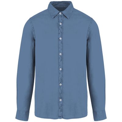 Chemise délavée en coton twill homme - 135g