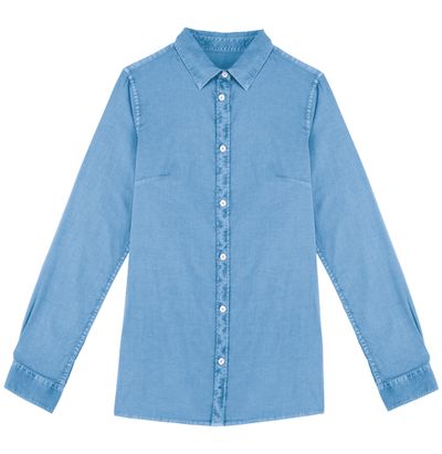 Chemise délavée en coton twill femme - 135g