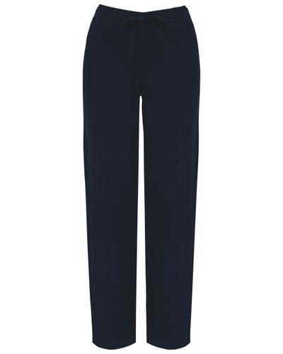 Pantalon écoresponsable délavé en lin femme