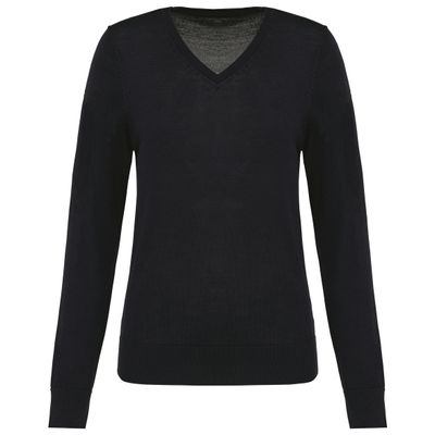 Pull Mérinos col V femme