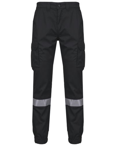 Pantalon cargo unisexe avec bas élastiqué et bande réfléchissante