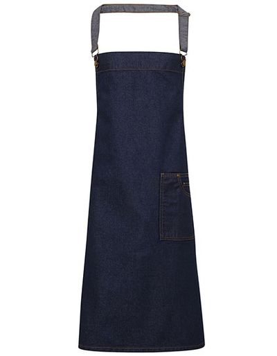 District Waxed Look Denim Bib Apron