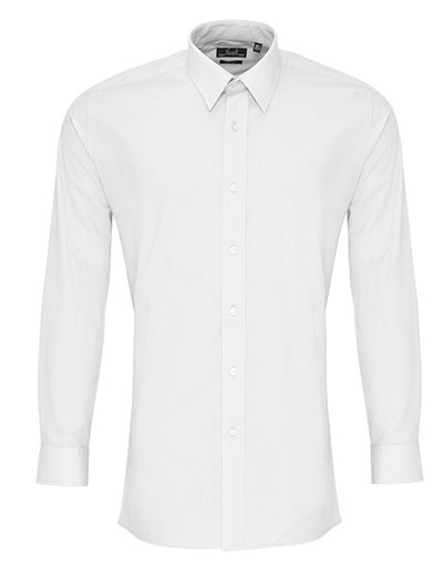 Men's Long Sleeve Fitted Poplin Shirt