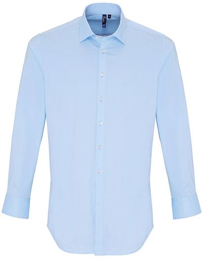 Men's Stretch Fit Poplin Long Sleeve Cotton Shirt