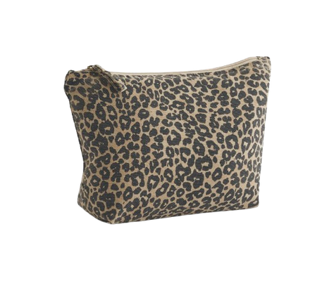 LEOPARD PRINT CANVAS ACCESSORY BAG 287GSM WESTFORD MILL