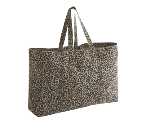 LEOPARD PRINT CANVAS OVERSIZED TOTE BAG 285GSM WESTFORD MILL