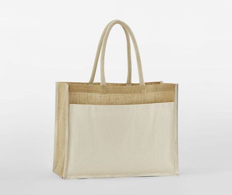 COTTON POCKET NATURAL STARCHED JUTE SHOPPER