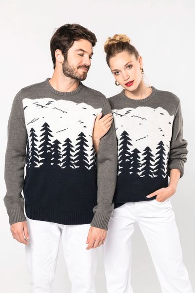 Pullover de Noël motif sapins