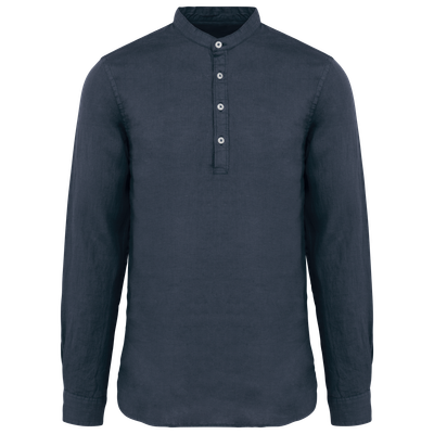 Chemise à col Mao délavée  en lin homme Spasso