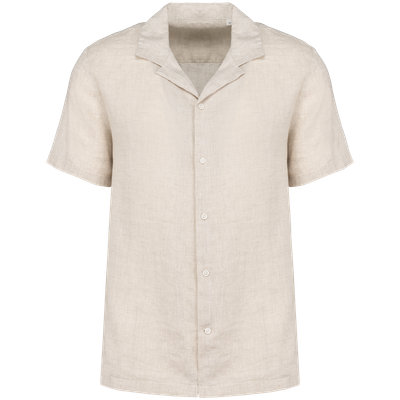 Chemise à col bowling en lin homme Spasso