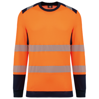 T-shirt de sécurité recyclé col rond manches longues unisexe WK. Designed To Work