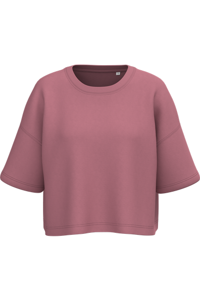 Sweat-shirt crop à manches courtes col rond femme PROACT®