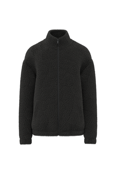 Sweat-shirt zippé à épaules tombantes en sherpa unisexe Spasso