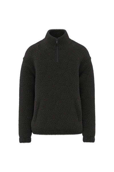 Sweat-shirt 1/4 zip à épaules tombantes en sherpa unisexe Spasso