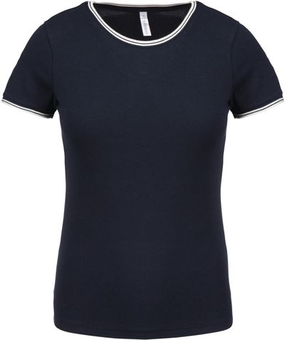 T-shirt maille piquée col rond femme