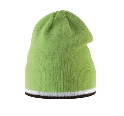 BONNET ENFANT AVEC BANDE BICOLORE CONTRASTÉE