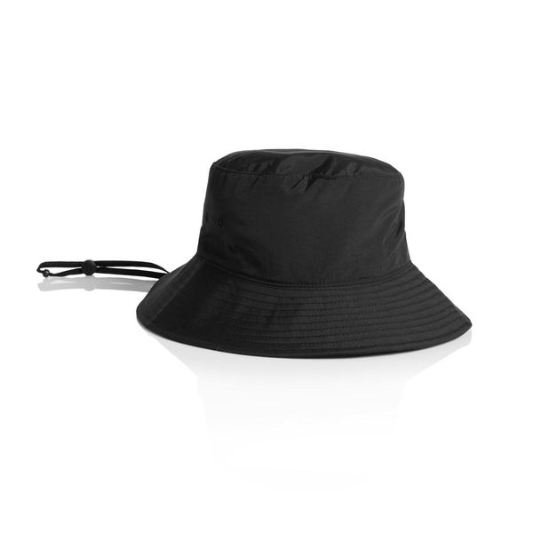 Nylon Wide Brim Bucket Hat BLACK AS Colour