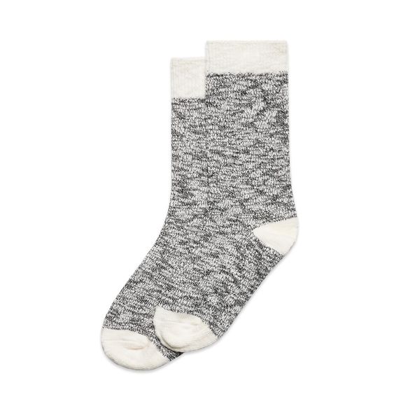 Slub Socks (2 Pairs) BLACK/NATURAL AS Colour